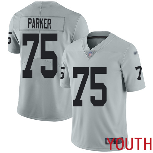 Oakland Raiders Limited Silver Youth Brandon Parker Jersey NFL Football #75 Inverted Legend Jersey->youth nfl jersey->Youth Jersey